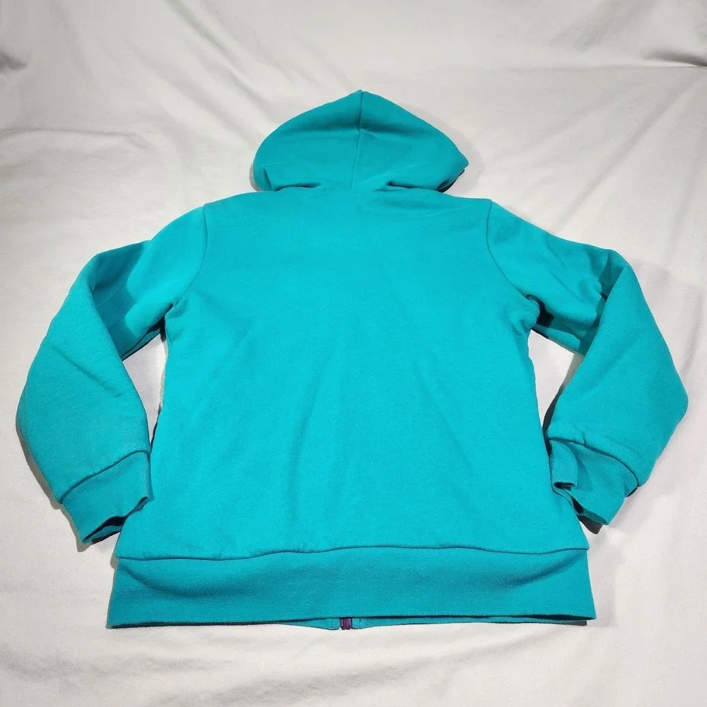 The North Face Elloise Girls 18 XL Reversible Full Zip Hoodie Jacket Teal Purple